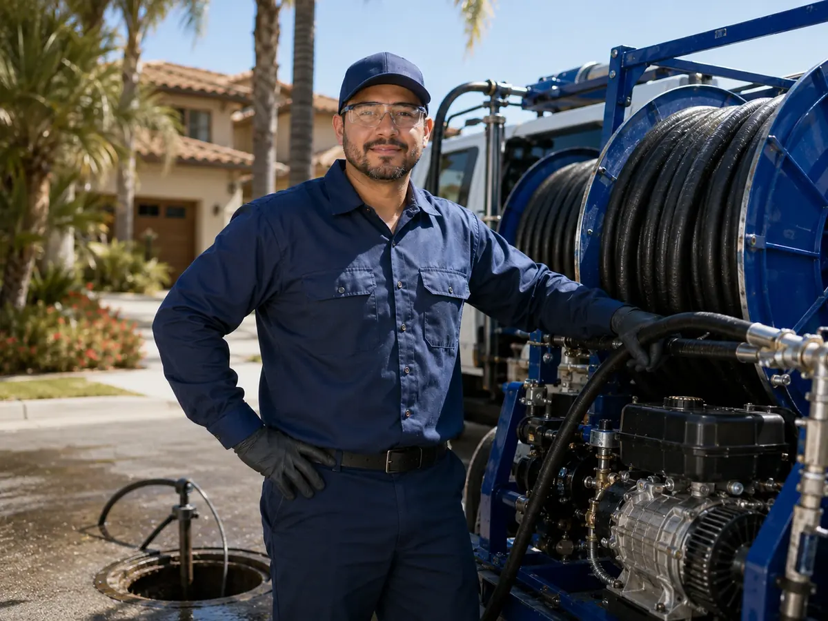 Hydro jet sewer cleaning in Brawley