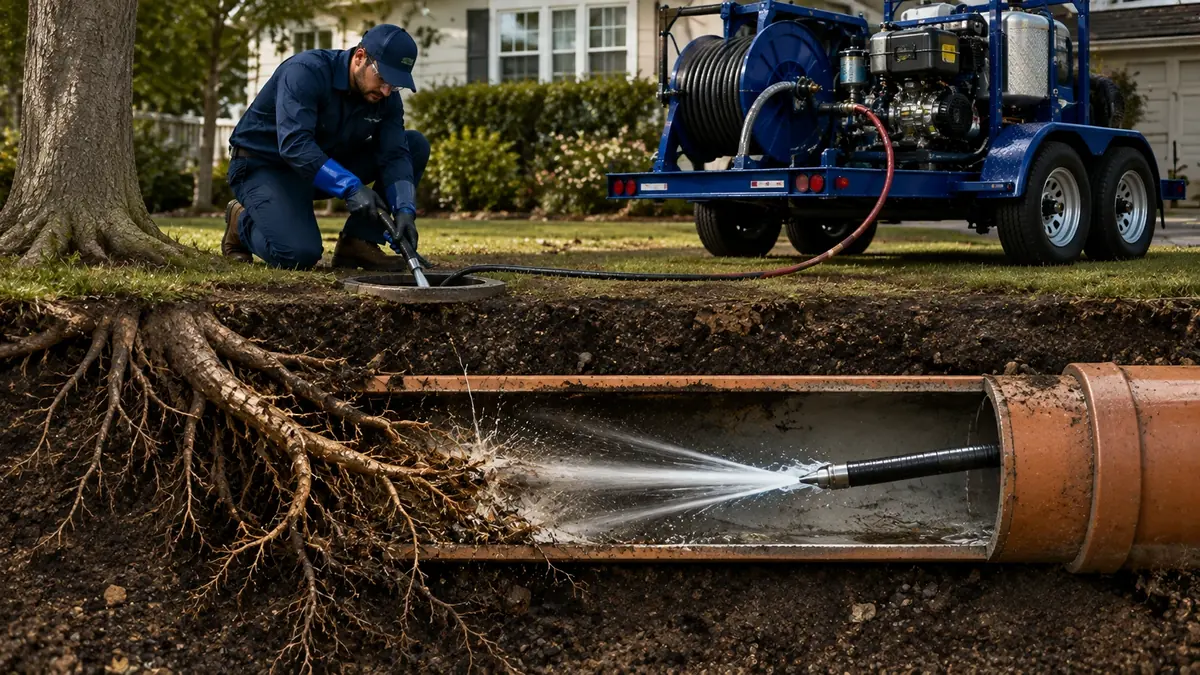 Tree Root Removal with Hydro Jetting in Brawley